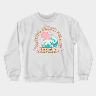 Sunrise,Sunburn,Sunset Repeat Crewneck Sweatshirt